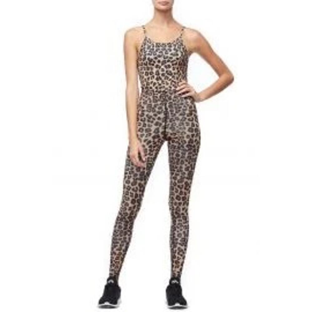 Good American NWT Precision Leopard Animal Slim Fit One Piece Bodysuit Jumpsuit